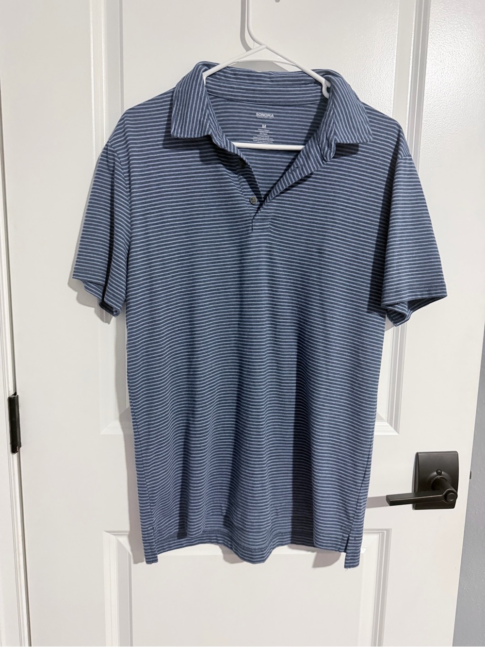 Sonoma Blue & White Narrow-Strip Polo